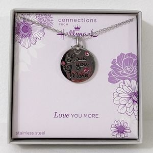 Stainless Steel Love You More Pendant Necklace, New